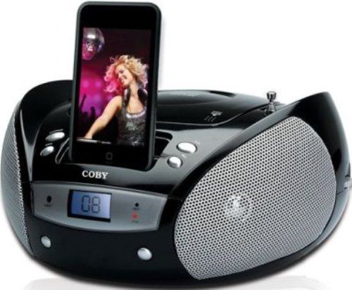 Coby CSMP140 Portable CD Player with AM/FM Radio and iPod Docking, iPod cradle Built-in Cradle, 2 x right/left channel speaker - built-in Speakers, Right/left channel speaker full-range driver Driver Details, Radio tuner - AM/FM, Telescopic Antenna Form Factor, CD player, Top-load Media Load, Program play Playback Modes, 1 x headphones - mini-phone 3.5 mm 1 x IPod docking Connector, UPC 716829231401 (CSMP140 CSMP-140 CSMP 140) 