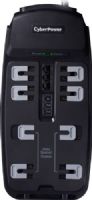 CyberPower CSP806T Professional Surge Protection, 8 Surge Protected Outlets, 2550 Joules of Surge Protection, 6 Ft. Cord Length, MOV Surge Protection, 15A Circuit Breaker, DSL/Phone/Fax Protection – RJ-11, EMI/RFI Noise Filters, Non Lighted On/Off - Reset Switch, NEMA 5-15P Plug, Right Angle - 45° Offset Plug (CSP-806T CSP 806T CS-P806T) 