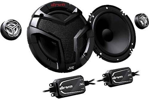 JVC CS-VS608 drvn-Series 6-1/2'' 2-Way Component Speakers, 300W Peak/60W RMS Power, Frequency Response 45 - 28000Hz, Sound Pressure Level 87dB/W.m, Impedance 4 ohms, Carbon Mica Cone Woofer, Poly-Ether Imide Separate Tweeter, Ferrite Magnet Woofer, Neodymium Magnet Tweeter, Hybrid Surround, In-Line Box Network, UPC 046838066917 (CSVS608 CS VS608 CSV-S608 CSVS-608)