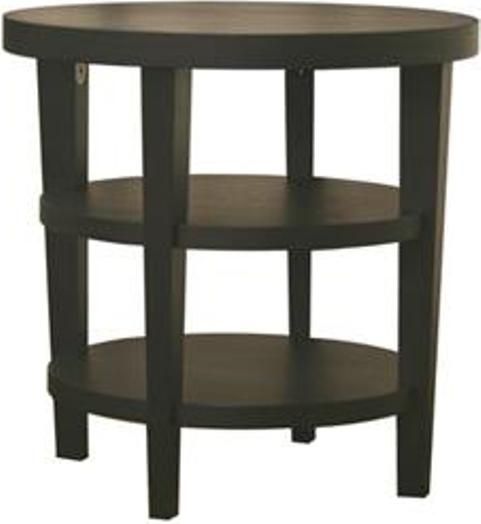 Wholesale Interiors CT-112-BLACK Charleston Modern Black Wood End Table, Black oak veneer finish gives the end table a sophisticated appeal, Two lower shelves provides maximum storage space, Sturdy MDF wood construction ensures years of dependable support, Modern and stylish addition to your living room or office space, Smooth, round tabletop provides a convenient resting spot for your lamp or decorative accents, UPC 847321000278 (CT112BLACK CT-112-BLACK CT 112 BLACK CT-112 CT112 CT 112)