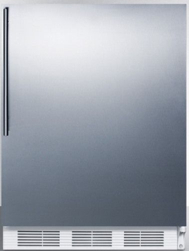 Summit CT661BISSHV Built-in Undercounter Refrigerator-freezer for Residential Use with Cycle Defrost, Stainless Steel Wrapped Door and Professional Thin Handle, White Cabinet, 5.1 cu.ft. Capacity, Reversible door, RHD Right Hand Door, Dual evaporator cooling, Zero degree freezer, Adjustable glass shelves, Crisper drawer (CT-661BISSHV CT 661BISSHV CT661BISS CT661BI CT661)