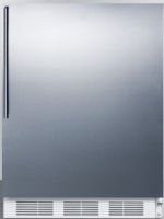 Summit CT661SSHV Freestanding Counter Height Refrigerator-freezer for Residential Use with Cycle Defrost, Stainless Steel Wrapped Door and Professional Thin Handle, White Cabinet, 5.1 cu.ft. Capacity, Reversible door, RHD Right Hand Door, Dual evaporator cooling, Zero degree freezer, Adjustable glass shelves, Door shelves, Crisper drawer (CT-661SSHV CT 661SSHV CT661SS CT661) 