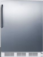 Summit CT661SSTB Freestanding Counter Height Refrigerator-freezer for Residential Use with Cycle Defrost, Stainless Steel Wrapped Door and Professional Towel Bar Handle, White Cabinet, 5.1 cu.ft. Capacity, RHD Right Hand Door, Dual evaporator, Zero degree freezer, Adjustable glass shelves, Door storage, Clear crisper, Wine shelf, Interior light (CT-661SSTB CT 661SSTB CT661SS CT661) 
