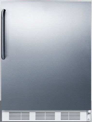 Summit CT661SSTBADA ADA Compliant Freestanding Counter Height Refrigerator-freezer for Residential Use with Cycle Defrost, Stainless Steel Wrapped Door and Professional Towel Bar Handle, White Cabinet, 5.1 cu.ft. Capacity, RHD Right Hand Door, Dual evaporator, Zero degree freezer, Adjustable glass shelves, Door storage (CT-661SSTBADA CT 661SSTBADA CT661SSTB CT661SS CT661)
