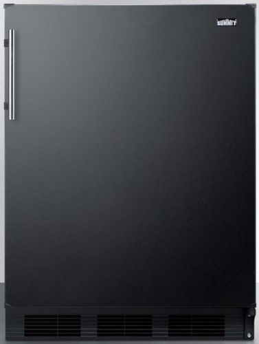 Summit CT663BBIADA ADA Compliant Built-in Undercounter Refrigerator-freezer for Residential Us with Cycle Defrost, Black Finish, 5.1 cu.ft. Capacity, Reversible door, RHD Right Hand Door, Pro style handle, Zero degree freezer, Dual evaporator cooling, Adjustable glass shelves, Fruit and vegetable crisper, Door storage, Wine shelf (CT-663BBIADA CT 663BBIADA CT663BBI CT663B CT663)