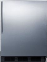 Summit CT663BBISSHV Built-in Undercounter Refrigerator-freezer for Residential Use with Cycle Defrost, Stainless Steel Wrapped Door and Professional Thin Handle, Black Cabinet, 5.1 cu.ft. Capacity, RHD Right Hand Door, Dual evaporator cooling, Zero degree freezer, Adjustable glass shelves, Crisper drawer, Door shelves (CT-663BBISSHV CT 663BBISSHV CT663BBISS CT663BBI CT663B CT663) 