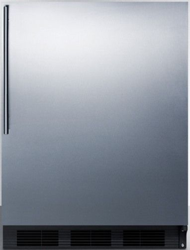 Summit CT663BBISSHV Built-in Undercounter Refrigerator-freezer for Residential Use with Cycle Defrost, Stainless Steel Wrapped Door and Professional Thin Handle, Black Cabinet, 5.1 cu.ft. Capacity, RHD Right Hand Door, Dual evaporator cooling, Zero degree freezer, Adjustable glass shelves, Crisper drawer, Door shelves (CT-663BBISSHV CT 663BBISSHV CT663BBISS CT663BBI CT663B CT663)