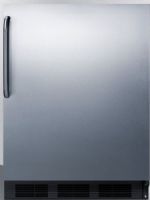 Summit CT663BBISSTBADA ADA Compliant Built-in Undercounter Refrigerator-freezer for Residential Use with Cycle Defrost, Stainless Steel Wrapped Door and Professional Towel Bar Handle, Black Cabinet, 5.1 cu.ft. Capacity, RHD Right Hand Door, Dual evaporator cooling, Zero degree freezer, Adjustable glass shelves (CT-663BBISSTBADA CT 663BBISSTBADA CT663BBISSTB CT663BBISS CT663B CT663) 