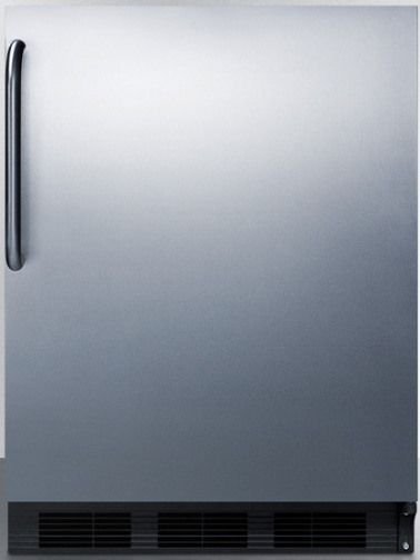 Summit CT663BCSS Built-in Undercounter Refrigerator-freezer for Residential Use with Cycle Defrost and Professional Towel Bar Handle, Stainless Steel Exterior, 5.1 cu.ft. Capacity, RHD Right Hand Door, Zero degree freezer, Dual evaporator, Adjustable glass shelves, Fruit and vegetable crisper, Door storage, Wine shelf, Interior light (CT-663BCSS CT 663BCSS CT663B CT663)