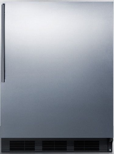 Summit CT663BSSHV Freestanding Counter Height Refrigerator-freezer for Residential Use with Cycle Defrost, Stainless Steel Wrapped Door and Professional Thin Handle, Black Cabinet, 5.1 cu.ft. Capacity, RHD Right Hand Door, Dual evaporator cooling, Zero degree freezer, Adjustable glass shelves, Door shelves, Crisper drawer (CT-663BSSHV CT 663BSSHV CT663BSS CT663B CT663)