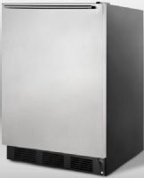Summit CT66BSSHH Freestanding Refrigerator-freezer with Stainless Steel Door, Horizontal Handle, Dual Evaporator Cooling and Cycle Defrost, Black Cabinet, 5.1 cu.ft. Capacity, Less than 24" wide to fit tight spaces, Zero degree freezer, Professional handle, Adjustable glass shelves, Crisper drawer, Door storage, UPC 761101009940 (CT-66BSSHH CT 66BSSHH CT66BSS CT66B CT66) 