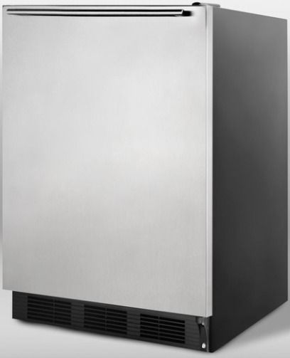 Summit CT66BSSHH Freestanding Refrigerator-freezer with Stainless Steel Door, Horizontal Handle, Dual Evaporator Cooling and Cycle Defrost, Black Cabinet, 5.1 cu.ft. Capacity, Less than 24