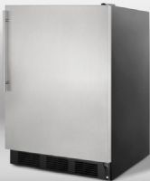 Summit CT66BSSHV Freestanding Refrigerator-freezer with Stainless Steel Door, Thin Handle, Dual Evaporator Cooling and Cycle Defrost, Black Cabinet, 5.1 cu.ft. Capacity, Less than 24" wide to fit tight spaces, Zero degree freezer, Professional handle, Adjustable glass shelves, Crisper drawer, Door storage, Interior light (CT-66BSSHV CT 66BSSHV CT66BSS CT66B CT66) 