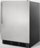 Summit CT66BSSHVADA ADA Compliant Freestanding Refrigerator-Freezer with Cycle Defrost, Stainless Steel Door and Professional Thin Vertical Handle, Black Cabinet, 5.1 cu.ft. Capacity, RHD Right Hand Door Swing, Zero degree freezer, Dual evaporator cooling, Clear crisper drawer, Adjustable thermostat, Interior light (CT-66BSSHVADA CT 66BSSHVADA CT66BSSHV CT66BSS CT66B CT66) 