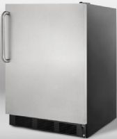 Summit CT66BSSTBADA ADA Compliant Freestanding Refrigerator-Freezer with Cycle Defrost, Stainless Steel Door and Professional Towel Bar Handle, Black Cabinet, 5.1 cu.ft. Capacity, RHD Right Hand Door Swing, Zero degree freezer, Dual evaporator cooling, Clear crisper drawer, Adjustable thermostat, Interior light (CT-66BSSTBADA CT 66BSSTBADA CT66BSSTB CT66BSS CT66B CT66) 