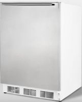Summit CT66JSSHH Freestanding Refrigerator-Freezer with Stainless Steel Door and Horizontal Handle, White Cabinet, 5.1 cu.ft. Capacity, Reversible door, RHD Right Hand Door Swing, Dual evaporator cooling, Adjustable glass shelves, Cycle defrost, Zero degree freezer, Crisper drawer, Door storage, Interior light, Adjustable thermostat (CT-66JSSHH CT 66JSSHH CT66JSS CT66J CT66) 