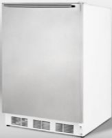 Summit CT66JSSHHADA ADA Compliant Freestanding Refrigerator-Freezer with Stainless Steel Door and Professional Horizontal Handle, White Cabinet, 5.1 cu.ft. Capacity, Reversible door, RHD Right Hand Door Swing, Dual evaporator cooling, Adjustable glass shelves, Cycle defrost, Zero degree freezer, Clear crisper drawer, Door storage (CT-66JSSHHADA CT 66JSSHHADA CT66JSSHH CT66JSS CT66J CT66) 