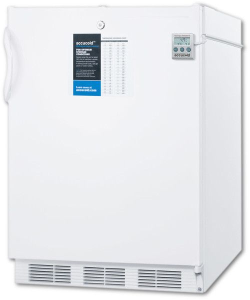 Summit CT66LBIPLUS2ADA ADA Compliant Refrigerator-Freezer For Built-In General Purpose Use, With Dual Evaporator Cooling, Nist Calibrated Thermometer, Internal Fan, And Front Lock; ADA compliant, 32