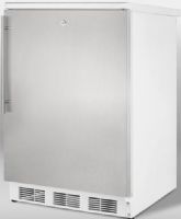 Summit CT66LSSHV Freestanding Refrigerator-freezer with Factory Installed Lock, Stainless Steel Door and Thin Handle, White Cabinet, 5.1 cu.ft. Capacity, Less than 24" wide to fit tight spaces, Zero degree freezer, Professional stainless steel handle, Adjustable shelves, Crisper drawer, Door shelves, Cycle defrost (CT-66LSSHV CT 66LSSHV CT66LSS CT66L CT66) 