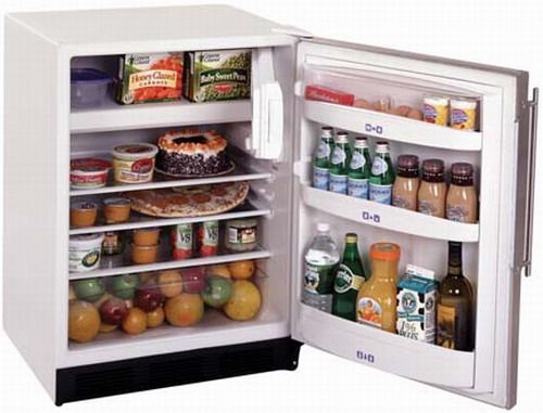 Summit CT67 Large Capacity Under-Counter Refrigerator-Freezer, White with Stainless Steel Frame, 5.3 cu.ft., Defrost Type Cycle, Body Color White, Door Color White; 33 1/8