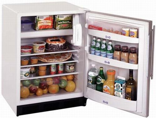 Summit CT67BIFR Built-in Under Counter Refrigerator-Freezer in White with a stainless steel frame, 5.3 cu. ft. Capacity, 24