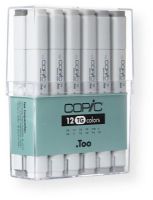 Copic CTG12 Set Toner Gray Marker; The original line of high quality illustrating tools used for decades by professionals around the world; Preferred for architectural design, product rendering, and other forms of industrial design; EAN 4511338002186 (CTG-12 C-TG12 CT-G12 CTG1-2 COPICCTG12 COPIC-CTG12) 