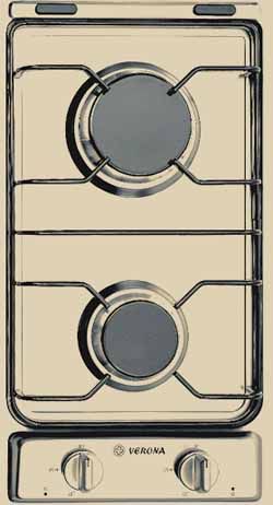 Verona CTG212FDB Sealed Burner Gas Cooktop with 2 Burners and Electronic Ignition, 12