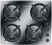 Verona CTGG424SE Gas on Glass Four Burner Cooktop 24", Black, Sealed Burners (1)10k, (2)6k, (1)3.4k, Electric Ignition, Porcelain Grate, Caps, Overall Size : 22 7/8" x 19 1/2"; Cut-Out : 21 7/8" x 18 3/4", LP Conversion Kit Included (CTGG424S-E CTGG424S CTGG424) 