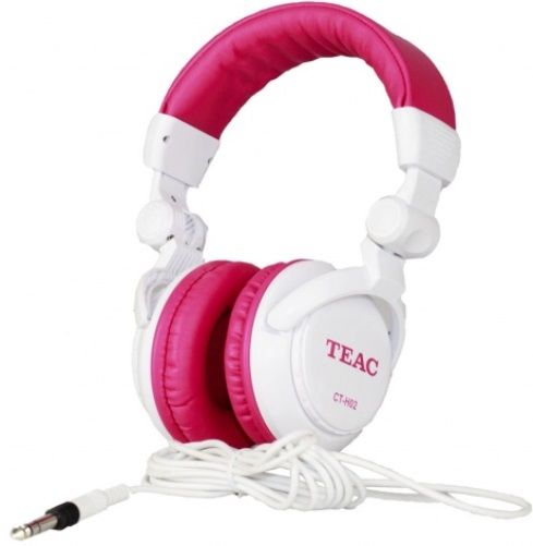 Teac CT-H02P Multi-Use Studio Grade Headphones, Pink, Foldable Design for Easy Compact Transport, Tightly-Stitched, Padded Headband and Ear Bands for Stylish Comfort, Closed-Back Design with a Clean Sound - Rich Bass Response and Crisp Highs, Snap-on 1/8 (3.5mm) to 1/4 (6.3mm) Adapter, Driver Diameter 50mm, Impedance 32 W, UPC 043774023035 (CTH02P CT H02P CT-H02-P CT-H02)