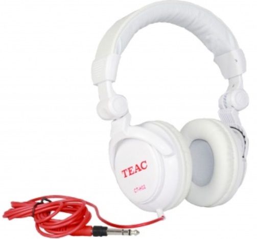Teac CT-H02W Multi-Use Studio Grade Headphones, White, Foldable Design for Easy Compact Transport, Tightly-Stitched, Padded Headband and Ear Bands for Stylish Comfort, Closed-Back Design with a Clean Sound - Rich Bass Response and Crisp Highs, Snap-on 1/8 (3.5mm) to 1/4 (6.3mm) Adapter, Driver Diameter 50mm, Impedance 32 W (CTH02W CT H02W CT-H02-W CT-H02)