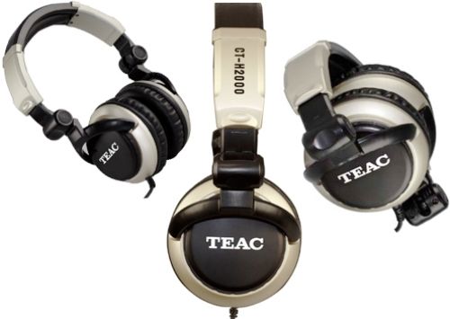 Teac CT-H2000 Professional Grade Headphones, Champage & Black, Foldable Design for Easy Compact Transport, Circumaural Ear Cuffs with Industrial Strength Flexible Headband, Closed-Back Isolating Design with Clean Sound - Rich Bass Response & Crisp Highs, Black Leatherette Bag for Added Protection & Transport When Not In Use, UPC 043774030187 (CTH2000 CT H2000 CTH-2000)