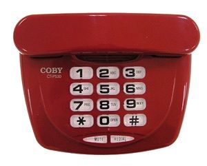 Coby CT-P530-RED Big Button Desk Phone, Red (CT P530 RED, CTP530RED, P530)