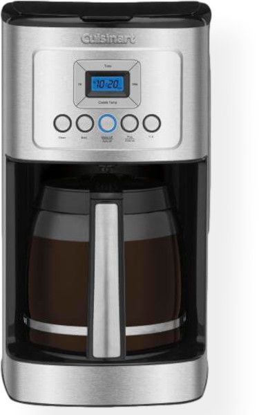Cuisinart DCC-3200 14 Cup Programmable Coffeemaker with 24h Programmability, Self Clean, and Auto-OFF; With expert coffee-making technology; Brew Strength Control allows you to select Regular or Bold coffee flavor; Fully Automatic with 24 hour programmability, self clean, 14 cup setting, auto-off (04 hours), and optional ready alert tone; Shipping Weight 9.00lb; Shipping Cubic Feet 1.02; Shipping Dimensions 9.75