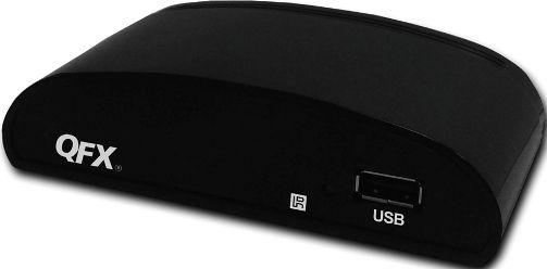 QFX CV-103 Digital Converter Box, Black, Receive Free Over-the-Air (OTA) Digital Television Signals, Down Converts OTA HDTV Signals for use with Standard- and Enhanced- Definition TVs (480i/480p), On-screen Electronic Program Guide support, USB Port, Antenna In Coaxial, HDMI Output, TV Out Coaxial, RCA Video Out, RCA Sound Out, UPC 606540030219 (CV103 CV 103)