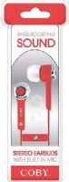 Coby CVE-101-RED Stereo Earbuds with Built-in Microphone, Red; Ergo-Fit Design for ultimate comfort and fit; Outstanding hands-free talking experience on your device; Engineered and tested for optimal comfort and fidelity; One touch answer button; Works with smartphones, tablets, computers, MP3 players and other devices; UPC 812180020675 (CVE101RED CVE101-RED CVE-101RED CVE-101 CVE101RD) 