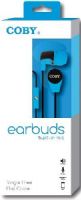 Coby CVE-104-BLU Stereo Earbuds with Microphone, Blue; Dynamic transducers deliver powerful, bass-driven sound; Hands-free communication for Smartphones; In-ear-canal design provides ambient noise isolation to improve listening experience; One touch answer button for easy and quick access; UPC 812180020897 (CVE104BLU CVE104-BLU CVE-104BLU CVE-104 CVE104BL) 