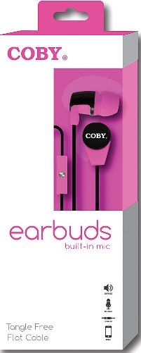 Coby CVE-104-PNK Stereo Earbuds with Microphone, Pink; Dynamic transducers deliver powerful, bass-driven sound; Hands-free communication for Smartphones; In-ear-canal design provides ambient noise isolation to improve listening experience; One touch answer button for easy and quick access; UPC 812180020903 (CVE104PNK CVE104-PNK CVE-104PNK CVE-104 CVE104PK)