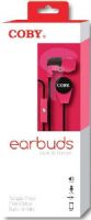 Coby CVE-104-RED Stereo Earbuds with Microphone, Red; Dynamic transducers deliver powerful, bass-driven sound; Hands-free communication for Smartphones; In-ear-canal design provides ambient noise isolation to improve listening experience; One touch answer button for easy and quick access; UPC 812180020910 (CVE104RED CVE104-RED CVE-104RED CVE-104 CVE104RD) 