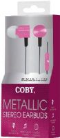 Coby CVE-106-PNK Metallic Stereo Earbuds, Pink; Metal housing for Better sound Response and Acoustic Performance; Soft silicone ear buds provide a super comfortable, noise reducing fit; Symphonized headphones are perfect for iPhones, iPods, iPads, mp3 players, CD players and more; Built in Microphone; One touch answer button; UPC 812180021009 (CVE106PNK CVE106-PNK CVE-106PNK CVE-106 CVE106PK) 