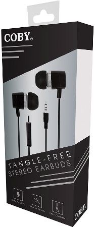 Coby CVE-107-SLV Tangle Free Metal Stereo Earbuds with Built-In Microphone, Silver; Premium Earbuds for the High Sound Quality with Super Bass; Soft inner earbuds provides a comfort fit to your ears, so that you can enjoy uninterrupted music on the go; One touch answer button; Metal Housing; Tangle free flat cable; UPC 812180021085 (CVE107SLV CVE107-SLV CVE-107SLV CVE-107 CVE107SL)