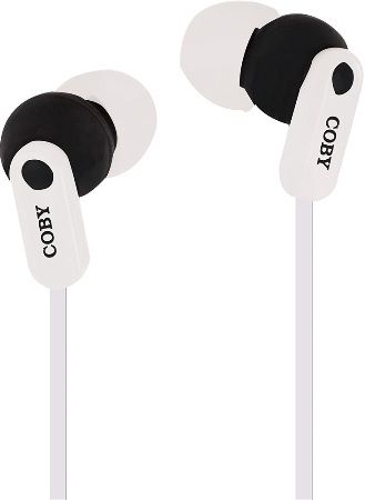 Coby CVE-108-WHT Tangle Free Splash Stereo Earbuds with Built-in Microphone, White, Perfect way to listen to your favorite tunes along with having an outstanding hands-free talking experience on your device, Comfortable and ergonomically designed, One touch answer button, Tangle-free flat cable, 3.5mm connection, UPC 812180021177 (CVE108WHT CVE108-WHT CVE-108WHT CVE-108)