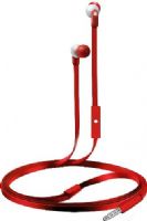 Coby CVE-110-RED Wave Stereo Earbuds wiht Built-in Microphone, Red; Premium sound quality, compact size, and Sleek design; Soft silicone ear buds provide a super comfortable, noise reducing fit; High intensity listening experience with crisp, clear sound and deep bass; Premium jack for no-loss sound connection to your audio device; UPC 812180022716 (CVE110RED CVE110-RED CVE-110RED CVE-110 CVE110RD) 