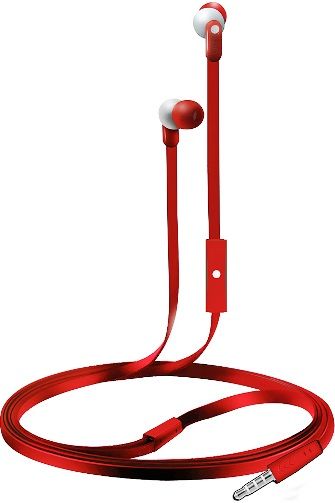 Coby CVE-110-RED Wave Stereo Earbuds wiht Built-in Microphone, Red; Premium sound quality, compact size, and Sleek design; Soft silicone ear buds provide a super comfortable, noise reducing fit; High intensity listening experience with crisp, clear sound and deep bass; Premium jack for no-loss sound connection to your audio device; UPC 812180022716 (CVE110RED CVE110-RED CVE-110RED CVE-110 CVE110RD)
