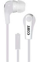 Coby CVE-113-WHT Tangle-Free Flat Cable Stereo Earbuds with Microphone, White; Advanced Audio; Tangle-free flat cable; Built-in microphone; One touch answer button; Extra ear cushions; Two-tone earbud; Designed for smartphones, tablets and media players; Dimensions 6" x 2" x 2"; Weight 0.3 lbs; UPC 812180027766 (CVE113-WHT CVE-113WHT CVE 113 WHT CVE 113WHT CVE113 WHT CVE113WH CVE113WHT) 