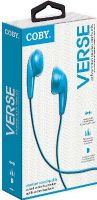 Coby CVE114-BLU Stereo Earbuds, Blue, Advanced audio, Ear cushions included, Light weight ear bud, Comfortable in-ear design, 4 Foot/1.2m long cable, UPC 812180027858 (CVE114BLU CVE-114-BLU CVE114 CVE 114-BLU)  