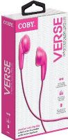 Coby CVE114-PNK Stereo Earbuds, Pink, Advanced audio, Ear cushions included, Light weight ear bud, Comfortable in-ear design, 4 Foot/1.2m long cable, UPC 812180027889 (CVE114PNK CVE-114-PNK CVE114 CVE 114-PNK)  