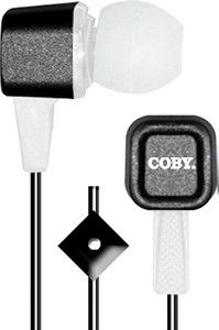 Coby CVE-117-BLK Tangle-Free Two-Tone Flat Cable Stereo Earbuds, Black; Comfortable in-ear design; Built-in microphone; One touch answer button; Tangle-free flat cable; Designed for smartphones, tablets and media players (CVE 117 BLK CVE 117BLK CVE117 BLK CVE-117BLK CVE117-BLK CVE117BLK CVE-117-BK  CVE117BK)