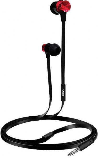 Coby CVE-127-RED Velocity Metal Stereo Earbuds with Built-in Microphone, Red; Designed for smartphones, tablets and media players; Comfortable and ergonomically designed allowing for long periods of comfortable use and come with multiple sizes of ear cushions to ensure that you have a perfect fit and an excellent listening experience; UPC 812180028411 (CVE 127 RED CVE 127RED CVE127 RED CVE-127RED CVE127-RED CVE-127-RD CVE-127RD CVE127-RD CVE127RED CVE127RD)