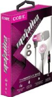 Coby CVE-128-PNK Metallic Stereo Earbuds with Built-in Microphone, Pink; Designed for Smartphones, Tablets and Media Players; Thunderous Bass; Tangle-Eree Flat Cable; Comfortable In-ear Design; One Touch Answer Button; Extra Ear Cushions; Dimensions 3.7 x 5.9 x 1.1 inches; UPC 812180028503 (CVE128PNK CVE128-RED CVE-128PNK CVE-128 CVE128PK) 
