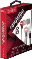 Coby CVE-128-RED Metallic Stereo Earbuds with Built-in Microphone, Red; Designed for Smartphones, Tablets and Media Players; Thunderous Bass; Tangle-Eree Flat Cable; Comfortable In-ear Design; One Touch Answer Button; Extra Ear Cushions; Dimensions 3.7 x 5.9 x 1.1 inches; UPC 812180028497 (CVE128RED CVE128-RED CVE-128RED CVE-128 CVE128RD) 